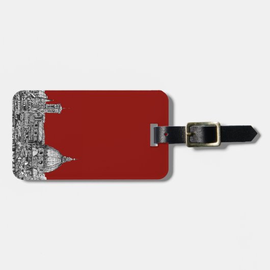 Étiquette À Bagage Florence Italie en rouge (Devant horizontal)