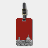 Étiquette À Bagage Florence Italie en rouge (Devant Vertical)