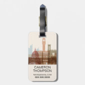 Étiquette À Bagage Florence, Italie| Ville Skyline (Dos Vertical)