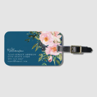 Flores romantiques vintages en bleu Nom personnali