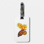 Étiquette À Bagage Flower Butterfly with Yellow California Poppy (Dos Vertical)