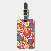 Étiquette À Bagage Flower Power 60s hippy (Devant Vertical)