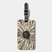 Étiquette À Bagage Flowerhead Fresco sur Tan Arrière - plan (Devant Vertical)