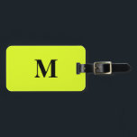 Étiquette À Bagage Fluorescent Jaune Vert Monogrammes Nom Cadeau<br><div class="desc">Monogramme initial et aussi des détails personnels comme nom,  adresse,  numéro de téléphone et e-mail que vous pouvez modifier. Conçu avec un arrière - plan de couleur vert néon solide attrayant,  vous pouvez changer la couleur si vous le souhaitez. Idée cadeau de voyage cool pour lui ou elle.</div>