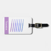 Étiquette À Bagage Flute Instrument Vent Rose Bleu Personnaliser (Devant horizontal)