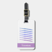 Étiquette À Bagage Flute Instrument Vent Rose Bleu Personnaliser (Devant Vertical)