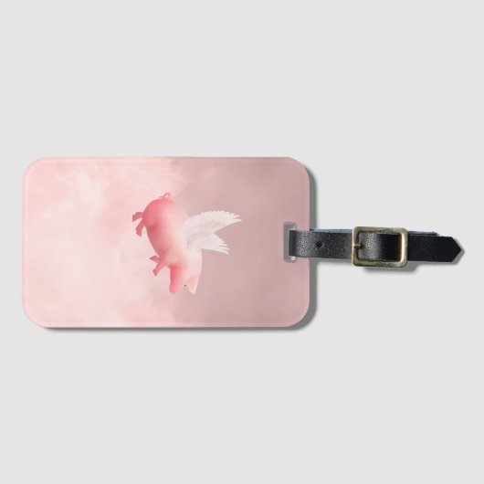 Étiquette À Bagage Flying Pig (Devant Horizontal)