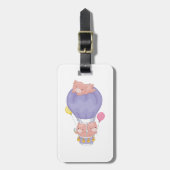 Étiquette À Bagage Flying Piggies in Hot Air Balloon (Devant Vertical)