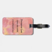 Étiquette À Bagage Fond de peinture d'aquarelle (Dos horizontal)