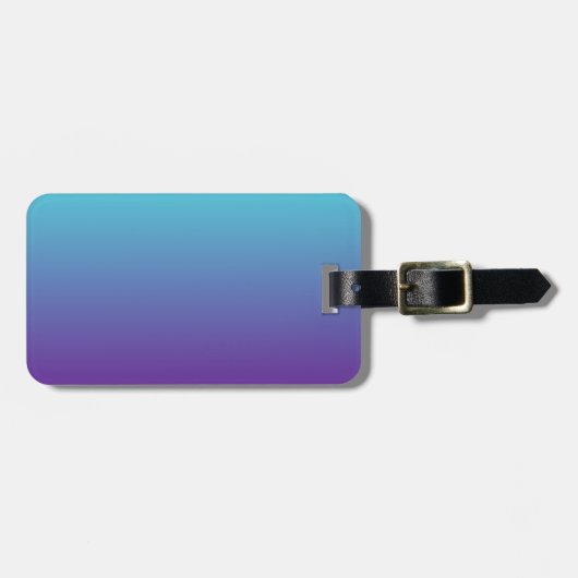 Étiquette À Bagage Fond dégradé simple violet turquoise bleu (Devant horizontal)