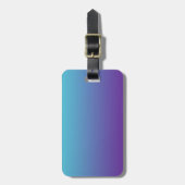 Étiquette À Bagage Fond dégradé simple violet turquoise bleu (Devant Vertical)