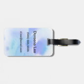 Étiquette À Bagage Fond peint à la main d'aquarelle abstraite (Dos horizontal)