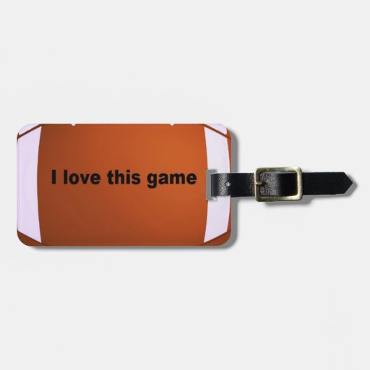 Étiquette À Bagage Football Américain : J'Aime Ce Jeu (Devant horizontal)