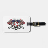 Étiquette À Bagage Football drapeau américain patriotique (Devant horizontal)