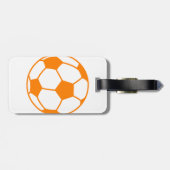Étiquette À Bagage Football orange et blanc (Dos horizontal)