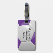 Étiquette À Bagage Football sportif| Texte DO-IT-YOURSELF - Violet (Dos Vertical)