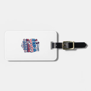 Étiquette À Bagage Football USA 2026 Typographie Pays Gras Tra