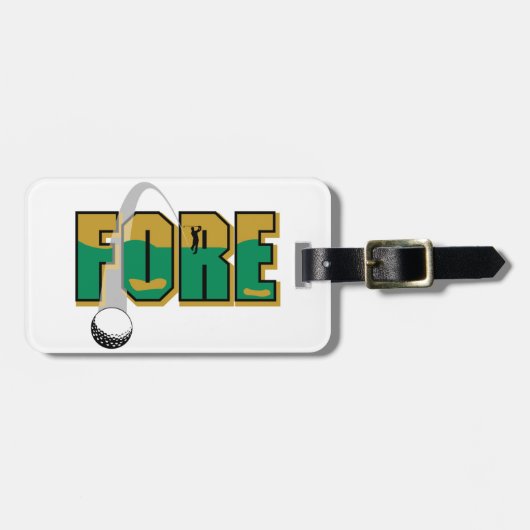 Étiquette À Bagage Fore Golf Ball et joueurs (Devant horizontal)
