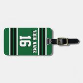 Étiquette À Bagage Forest Green Black Team Jersey Custom (Devant horizontal)