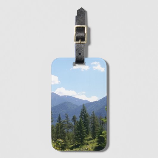 Étiquette À Bagage Forêt et Montana Vue Pittoresque (Devant Vertical)