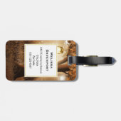 Étiquette À Bagage Forêt magique avec lumières des fées Monogramme (Dos horizontal)