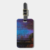 Étiquette À Bagage Forêt peinte automne pourpre brouillard (Devant Vertical)