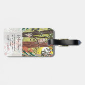 Étiquette À Bagage Forêt verte avec des animaux boisés (Dos horizontal)