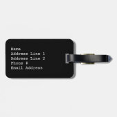 Étiquette À Bagage Forme rose de coeur + Nom personnalisé (Dos horizontal)