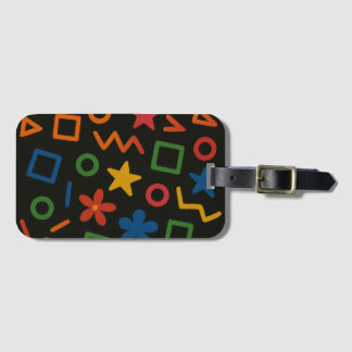 Étiquette À Bagage Formes Abstraites Géométriques Étoilées Colorées e