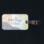 Étiquette À Bagage Formes d'aquarelle Pastel Abstrait Pain d'or<br><div class="desc">Abstrait Pastel Watercolor Shapes Gold Foil étiquette bagage parfait pour les designers d'intérieur,  consultant,  directeur artistique,  professionnels,  directeur marketing. Il est décoré d'un bleu doux,  de teintes pastel crème pêche et de quelques traits de feuille d'or pour une ambiance chic.</div>
