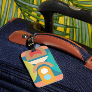 Étiquette À Bagage Formes géométriques Abstraites minimalistes pâles