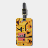 Étiquette À Bagage Formes géométriques roses et incisives Abstraites (Devant Vertical)