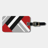 Étiquette À Bagage Formes géométriques rouges, grises, blanches et no (Devant horizontal)