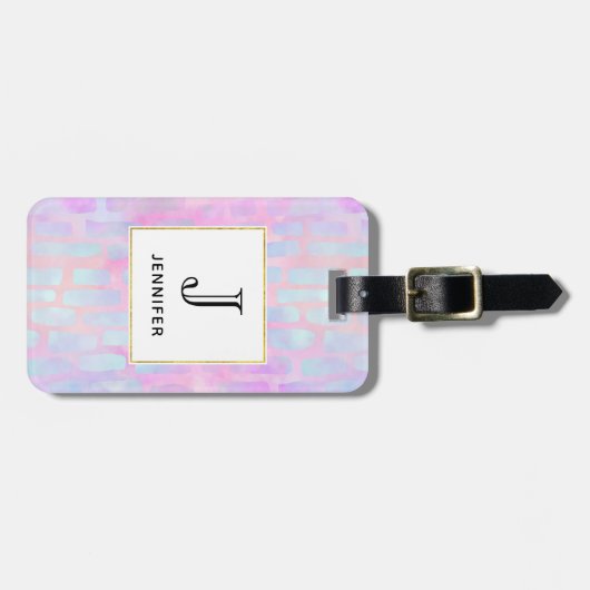 Étiquette À Bagage Formes rectangulaires bleues sur Arrière - plan ro (Devant horizontal)