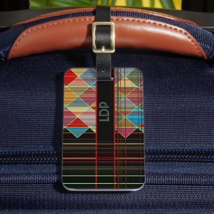 Étiquette À Bagage Formes triangulaires triangulaires avec initiales 