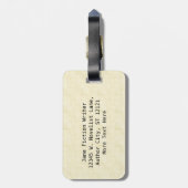 Étiquette À Bagage Formule d'utilisation drôle d'auteur de fiction (Dos Vertical)