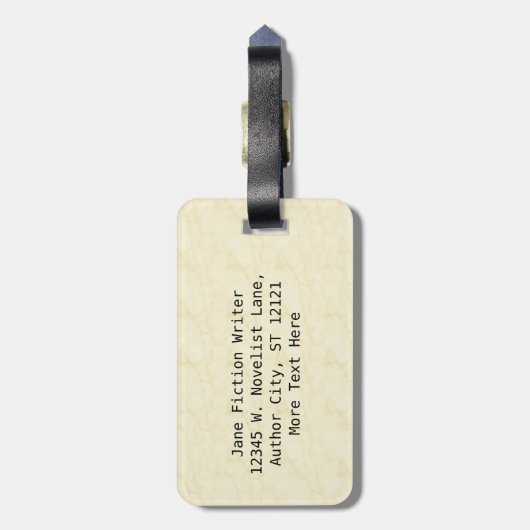 Étiquette À Bagage Formule d'utilisation drôle d'auteur de fiction (Dos Vertical)