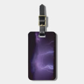 Étiquette À Bagage Foudre pourpre dans un orage de désert de nuit (Devant Vertical)