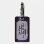 Étiquette À Bagage Foudre pourpre dans un orage de désert de nuit (Dos Vertical)