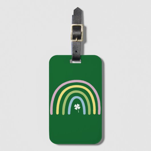 Étiquette À Bagage Four Leaf Clover Rainbow St Patrick's Day (Devant Vertical)