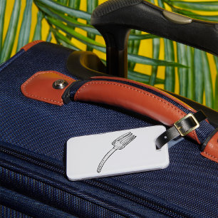 Étiquette À Bagage Fourchette Rétro en Style Rustique