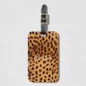 Étiquette À Bagage Fourrure d'animal guépard (Devant Vertical)