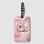Étiquette À Bagage Fourrure d'animal rose (Devant Vertical)