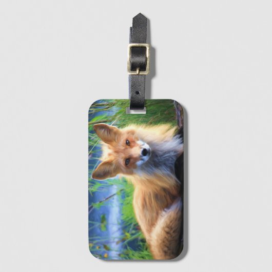 Étiquette À Bagage Fox (Devant Vertical)