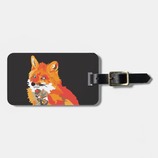 Étiquette À Bagage Fox génial frais (Devant horizontal)