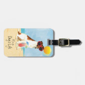 Étiquette À Bagage Fox Terrier doux d'été (Devant horizontal)