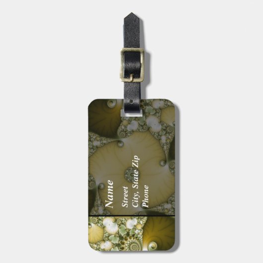 Étiquette À Bagage Fractale sous-fleur (Devant Vertical)