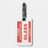 Étiquette À Bagage Fragile Glass Handle With Care Warning (Dos Vertical)