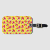 Étiquette À Bagage Fraîches de pastèque Motif sur Jaune (Devant Horizontal)