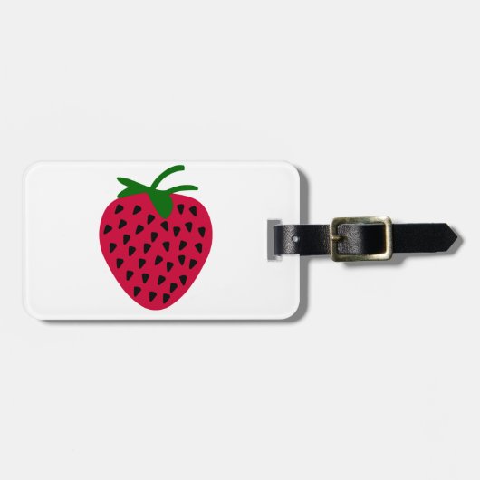 Étiquette À Bagage Fraise (Devant horizontal)